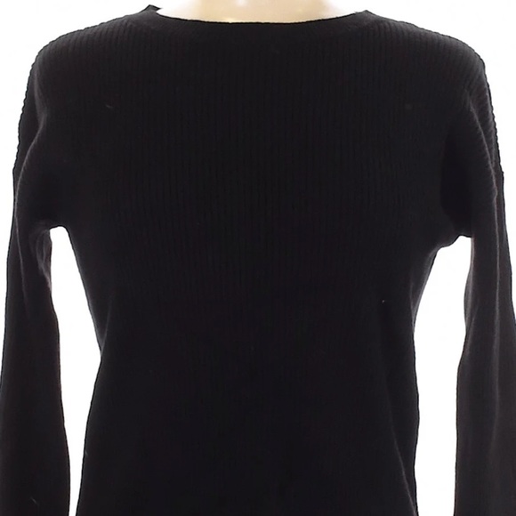 Express Crew Neck Black Stretch Sweater - Picture 4 of 9